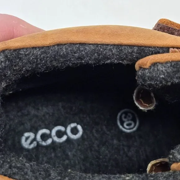 Ecco boys 12.5 kids Crepetray tan brown leather hook and loop booties lined - Picture 10 of 13